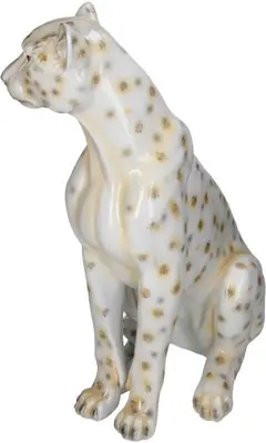 Kersten ornament polyresin luipaard 34.5x22x46.5cm wit - afbeelding 5