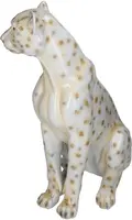 Kersten ornament polyresin luipaard 34.5x22x46.5cm wit - afbeelding 5