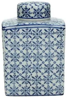 Kersten pot porselein deco 11x10x17cm blauw