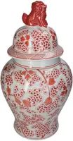 Kersten pot porselein deco 25x46cm rood - afbeelding 1