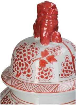 Kersten pot porselein deco 25x46cm rood - afbeelding 2