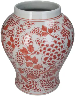 Kersten pot porselein deco 25x46cm rood - afbeelding 3