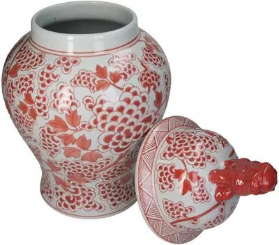 Kersten pot porselein deco 25x46cm rood - afbeelding 4