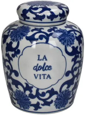 Kersten pot porselein la dolce vita 17.5x21.5cm blauw