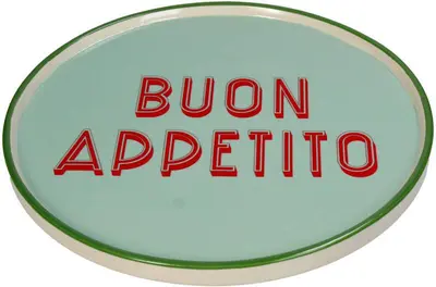 Kersten schaal aardewerk buon appetito 25.5x1.5cm munt