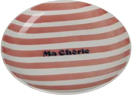 Kersten schaal aardewerk ma cherie 21x2.5cm wit, roze - afbeelding 1