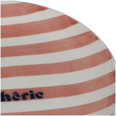 Kersten schaal aardewerk ma cherie 21x2.5cm wit, roze - afbeelding 2