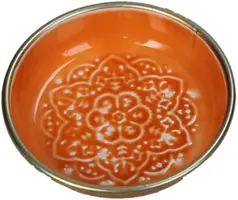 Kersten schaal metaal deco 11x2.5cm oranje - afbeelding 2