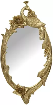 Kersten spiegel polyresin pauw 28.5x3.5cm goud - afbeelding 1