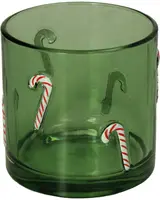 Kersten theelichthouder glas zuurstok 10x10cm groen - afbeelding 2