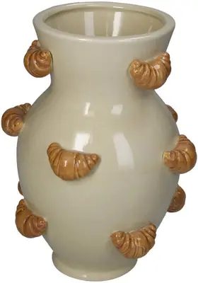 Kersten vaas aardewerk croissant 16x15.5x22cm beige - afbeelding 1