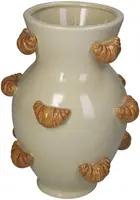 Kersten vaas aardewerk croissant 16x15.5x22cm beige - afbeelding 1