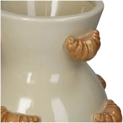 Kersten vaas aardewerk croissant 16x15.5x22cm beige - afbeelding 2