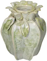 Kersten vaas aardewerk deco 11.5x10x15cm groen - afbeelding 1