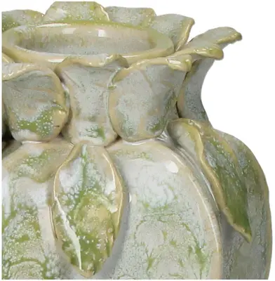 Kersten vaas aardewerk deco 11.5x10x15cm groen - afbeelding 2