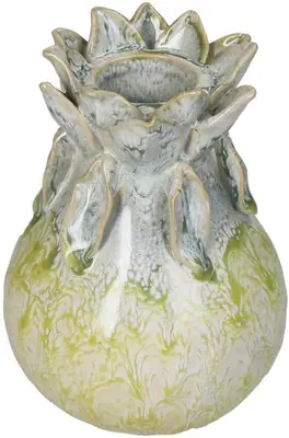 Kersten vaas aardewerk deco 11.5x15cm groen - afbeelding 1