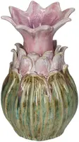 Kersten vaas aardewerk deco 13x21.5cm roze - afbeelding 1