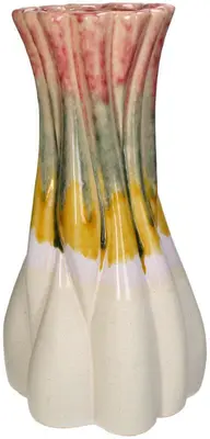 Kersten vaas aardewerk deco 17x37cm multi
