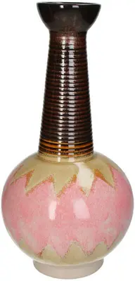 Kersten vaas aardewerk deco 18.5x39cm roze - afbeelding 1