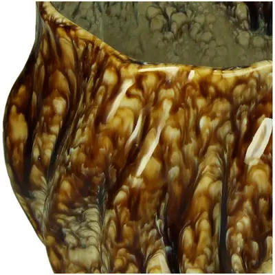 Kersten vaas aardewerk deco 21x24cm bruin - afbeelding 2