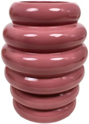 Kersten vaas aardewerk deco 28.5x37cm roze - afbeelding 1