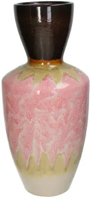 Kersten vaas aardewerk landelijk 22.5x50cm roze - afbeelding 1