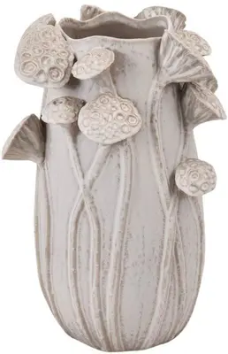 Kersten vaas aardewerk lotus 20.5x20x31cm wit