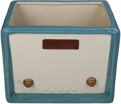 Kersten vaas aardewerk retro radio 20x15x14.5cm multi - afbeelding 1