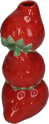 Kersten vaas aardewerk strawberry 9x8x18cm rood