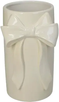 Kersten vaas aardewerk strik 11.5x10.5x18.5cm ivoor - afbeelding 1