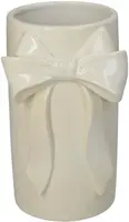 Kersten vaas aardewerk strik 11.5x10.5x18.5cm ivoor - afbeelding 1