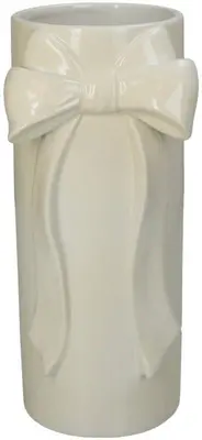 Kersten vaas aardewerk strik 12x10.8x25.3cm ivoor - afbeelding 1