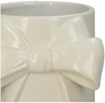 Kersten vaas aardewerk strik 12x10.8x25.3cm ivoor - afbeelding 2