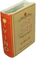 Kersten vaas aardewerk vino lovers 14.5x5.5x18cm beige, rood - afbeelding 1