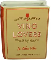 Kersten vaas aardewerk vino lovers 14.5x5.5x18cm beige, rood - afbeelding 2