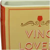 Kersten vaas aardewerk vino lovers 14.5x5.5x18cm beige, rood - afbeelding 3