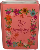 Kersten vaas dolomiet boek 16.5x7.5x21.5cm multi - afbeelding 1