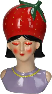 Kersten vaas dolomiet lady strawberry 15x13x24.5cm multi