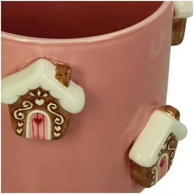 Kersten vaas dolomiet peperkoekhuis 16.5x15cm multi - afbeelding 2