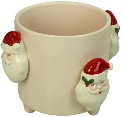 Kersten vaas dolomiet santa 12x11cm multi - afbeelding 1