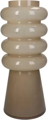 Kersten vaas glas rond 12x30cm beige - afbeelding 5