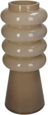 Kersten vaas glas rond 12x30cm beige - afbeelding 1