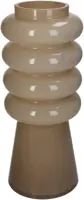 Kersten vaas glas rond 12x30cm beige - afbeelding 1