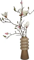 Kersten vaas glas rond 12x30cm beige - afbeelding 2