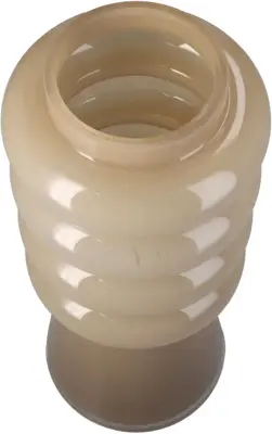 Kersten vaas glas rond 12x30cm beige - afbeelding 3