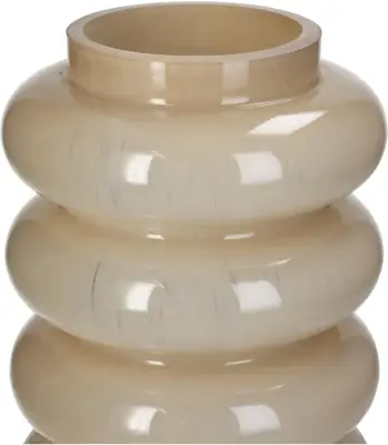 Kersten vaas glas rond 12x30cm beige - afbeelding 4
