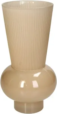 Kersten vaas glas rond 14x25.5cm beige
