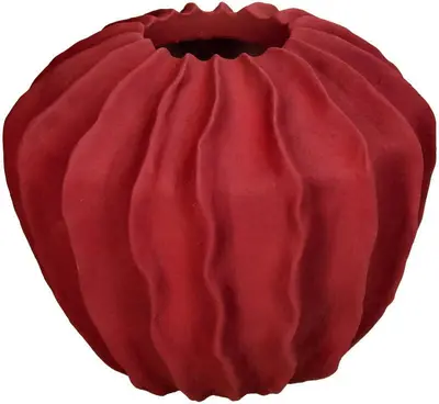 Kersten vaas polyresin deco 22.5x19.5cm rood - afbeelding 2