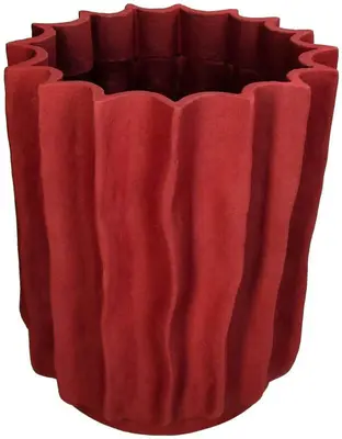 Kersten vaas polyresin deco 25x29cm rood - afbeelding 2