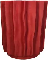 Kersten vaas polyresin deco 25x29cm rood - afbeelding 1